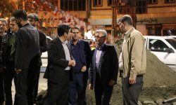 بازدید اعضای شورای اسلامی شهر و معاونین و مدیران شهرداری خوی از عملیات اجرایی شبانه فاز اول پیاده راه سازی هسته مرکزی شهر
