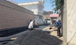 عملیات آسفالت ریزی کوچه امت منطقه شمس تبریزی