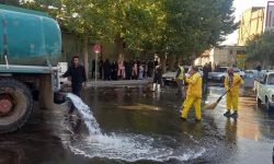 شست و شو و تنظیف معابر شهری خوی در بامداد روز عاشورا
