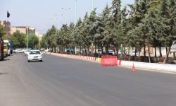 رنگ آمیزی جداول رفوژ میانی بلوار شهید صفرزاده