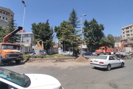 آغاز عملیات اصلاح هندسی میدان امام علی(ع) در بلوار جانبازان