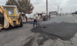 اجرای عملیات لکه گیری آسفالت در میدان سیدالشهدا(ع)(هواشناسی)