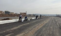 تداوم رنگ آمیزی جداول رفوژ وسط کمربندی شهید سلیمانی