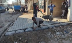 اجرای عملیات سنگ فرش چینی در بلوار مطهری کوچه عرفان