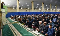 حضور اعضای شورای اسلامی شهر و شهردار خوی در آیین عبادی سیاسی نماز جمعه