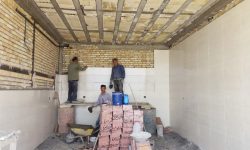 تدام عملیات احداث سرویس بهداشتی در محوطه مزار شهدای گمنام