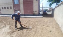 تسطیح و آماده سازی محوطه خانه محله شهرداری خوی