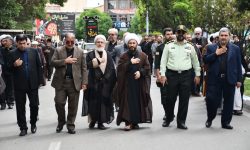 عزاداری خیابانی ششمین اختر تابناک آسمان در خوی برگزار شد