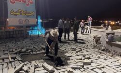 استمرار عملیات شبانه در پروژه احیا باغ تاریخی دلگشا(داغ باغی)