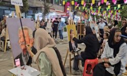 ورکشاپ نقاشی حافظ نسب جلوه ای رنگی به جشنواره بخشید